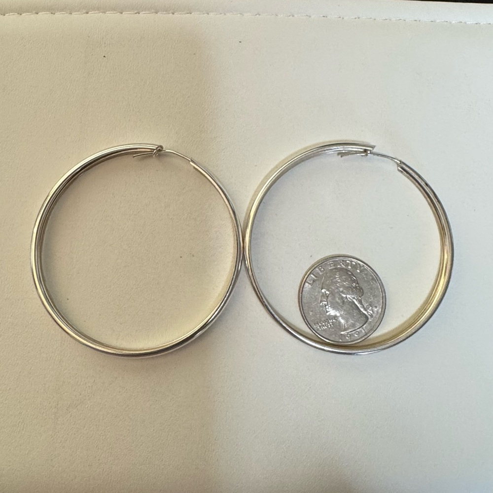 925 Large 2” Hoop Earrings